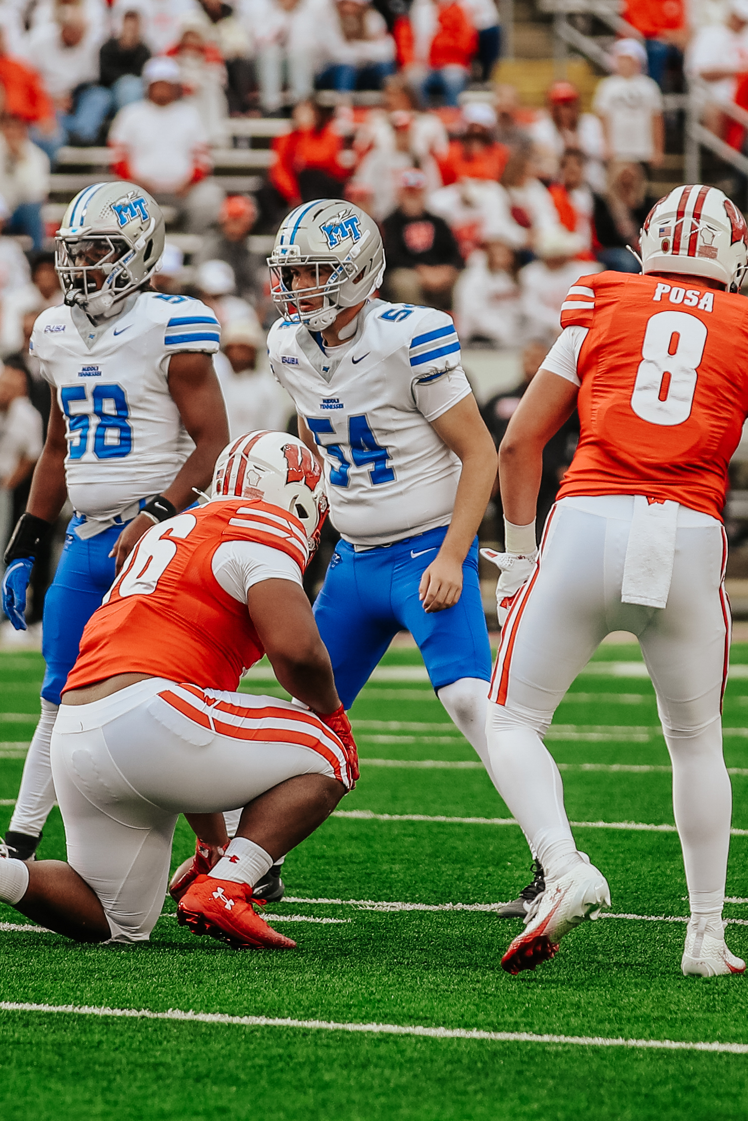 Connor on the field at Wisconsin