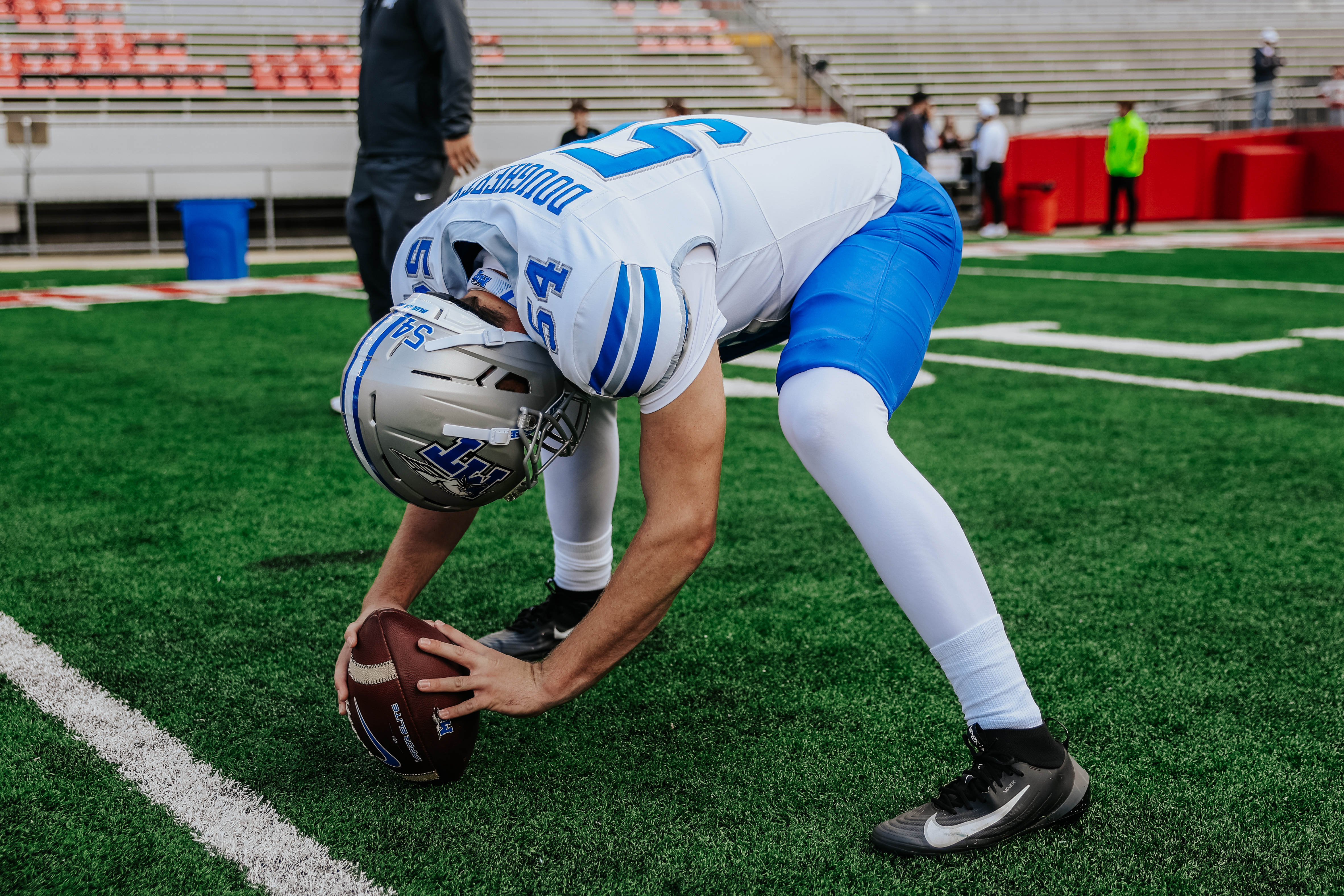 Connor snap sideline view